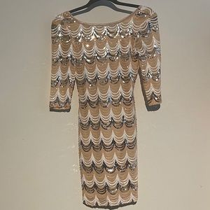 Beautiful Nude sequins dress short